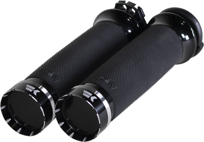 KHROME WERKS Tracer Grips - Custom Contour - Cable - Black 500200