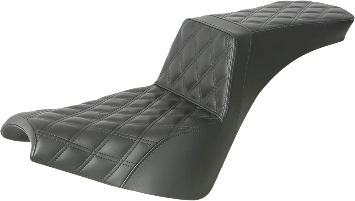 SADDLEMEN Step-Up Seat - Full Lattice Stitch - Black 818-30-195