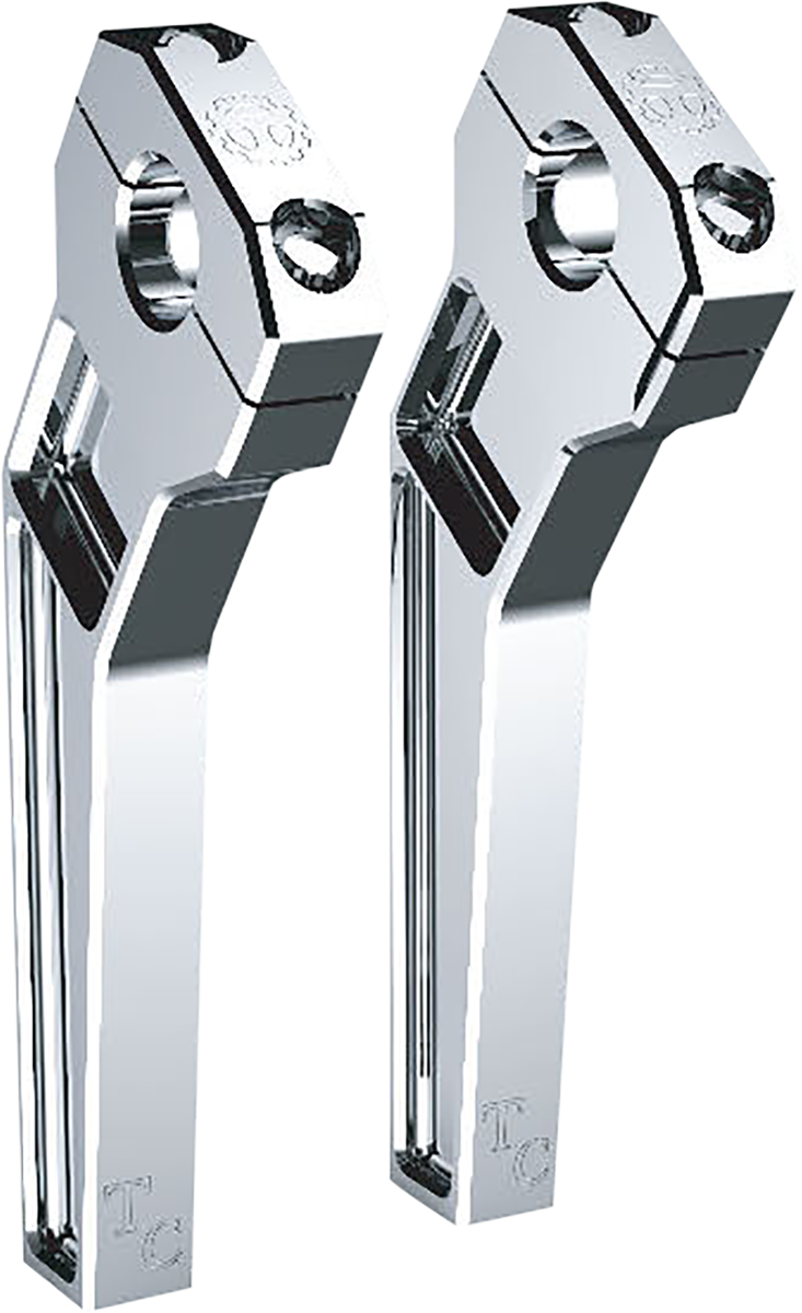 TODD'S CYCLE Risers - Pullback - 1-1/8" Clamping - 8" Rise - Chrome TD-R22-08