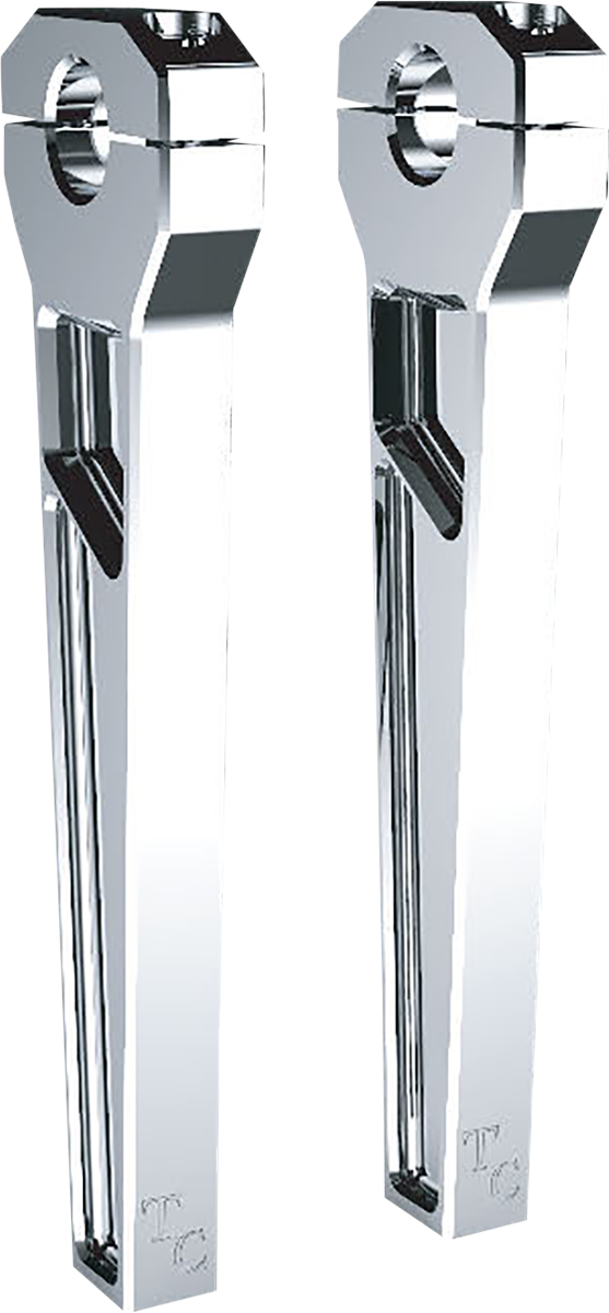 TODD'S CYCLE Risers - 1" Clamping - 10" Rise - Chrome TD-R11-10