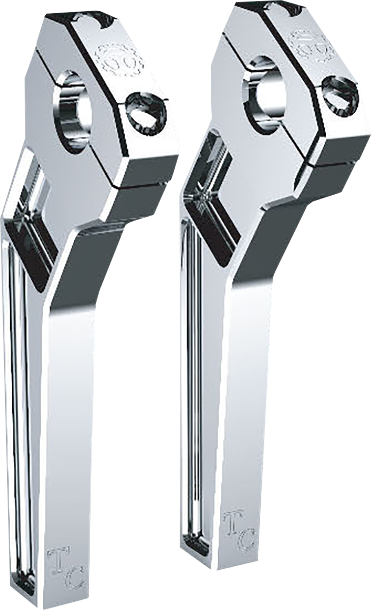 TODD'S CYCLE Risers - Pullback - 1" Clamping - 8" Rise - Chrome TD-R12-08