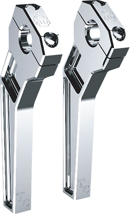 TODD'S CYCLE Risers - Pullback - 1" Clamping - 8" Rise - Chrome TD-R12-08
