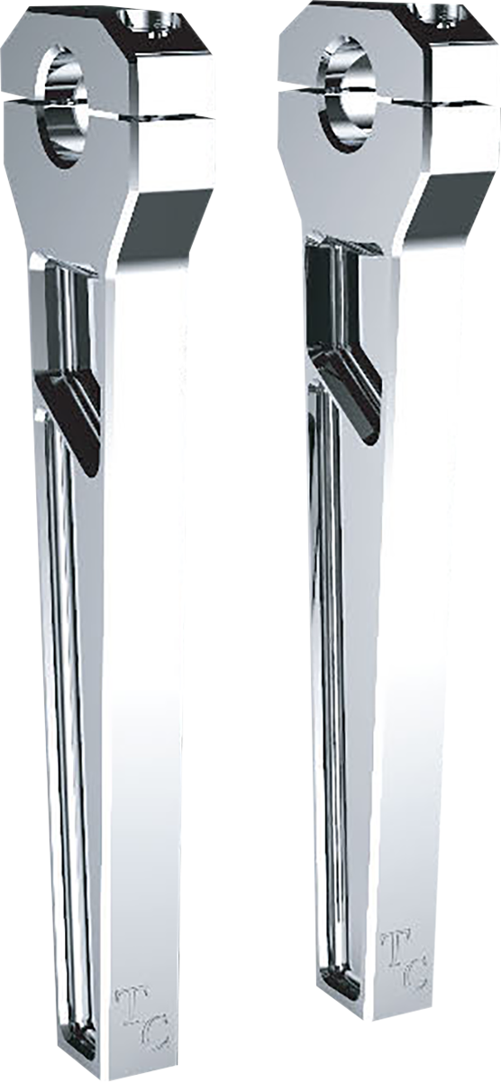 TODD'S CYCLE Risers - 1-1/8" Clamping - 10" Rise - Chrome TD-R21-10