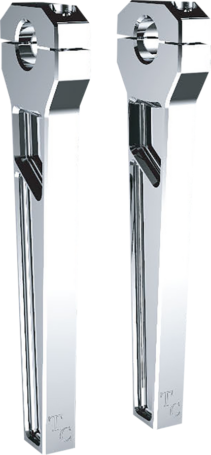 TODD'S CYCLE Risers - 1-1/8" Clamping - 10" Rise - Chrome TD-R21-10