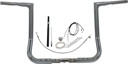 FAT BAGGERS INC. 1-1/4" EZ Install Flat Top Handlebar Kit - 14" - Chrome 719014
