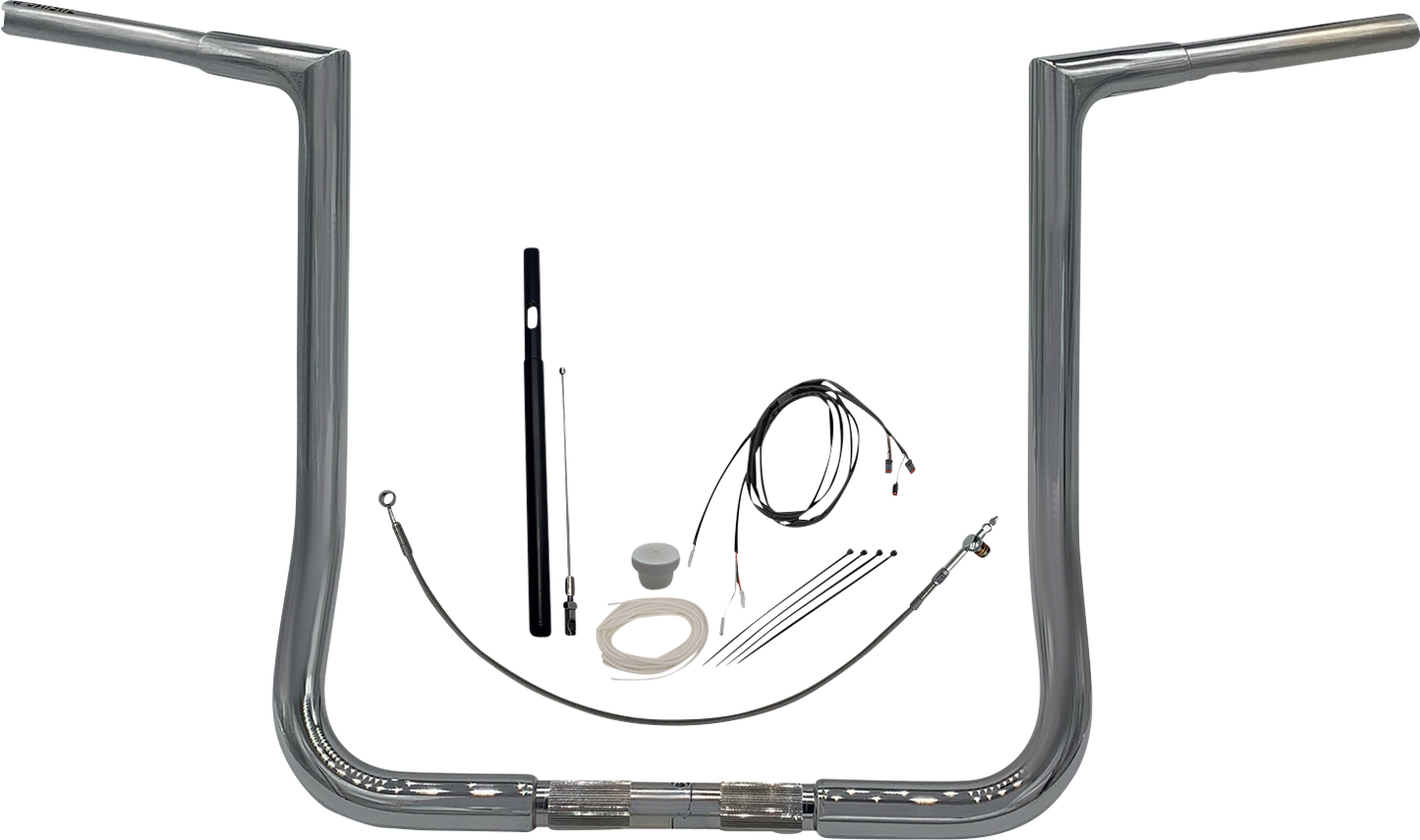 FAT BAGGERS INC. 1-1/4" EZ Install Flat Top Handlebar Kit - 16" - Chrome 719016