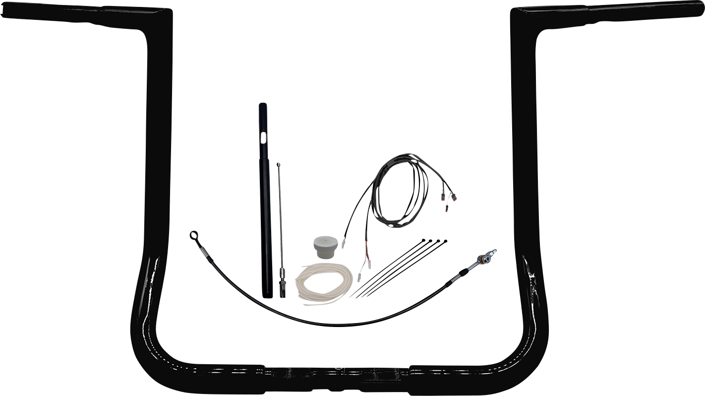 FAT BAGGERS INC. 1-1/4" EZ Install Flat Top Handlebar Kit - 16" - Black 719016-B