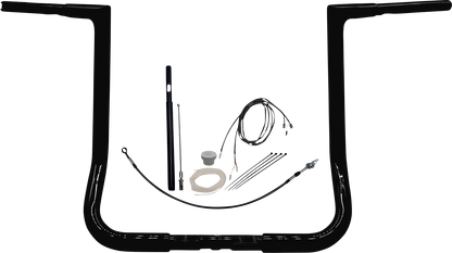 FAT BAGGERS INC. 1-1/4" EZ Install Flat Top Handlebar Kit - 16" - Black 719016-B