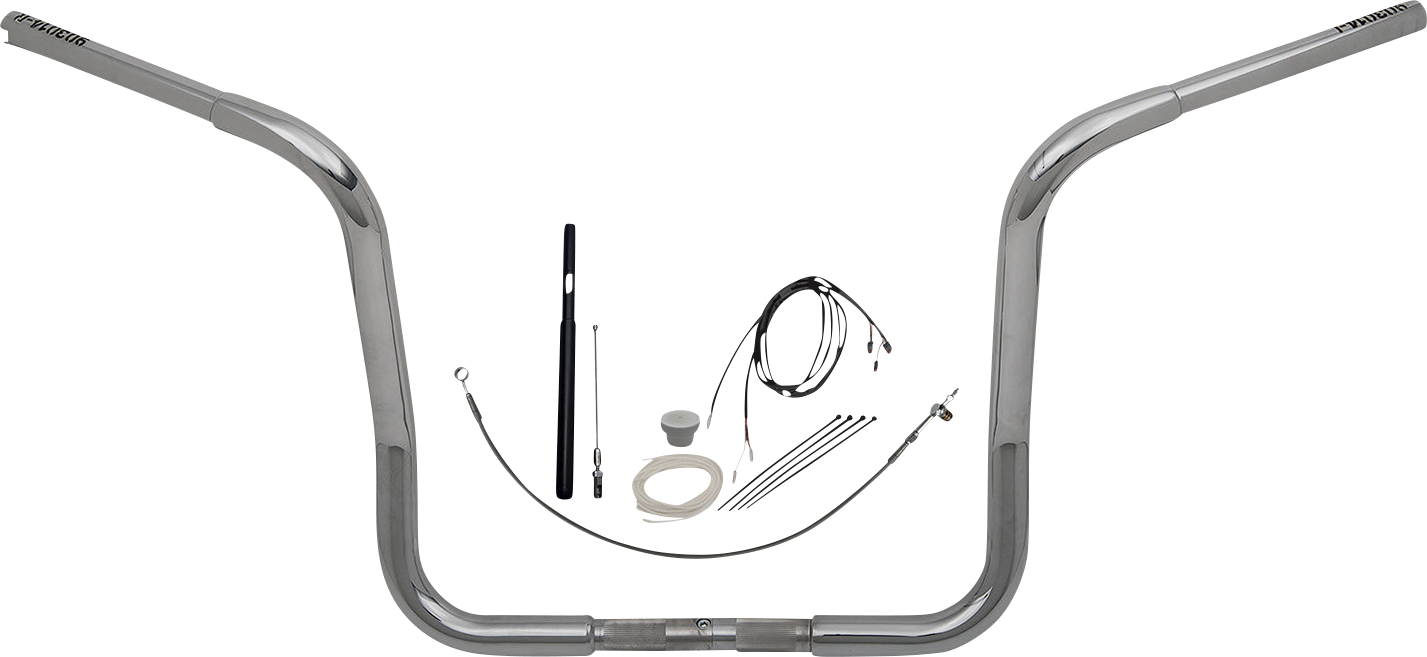 FAT BAGGERS INC. 1-1/4" EZ Install Round Top Handlebar Kit - 14" - Chrome 919414