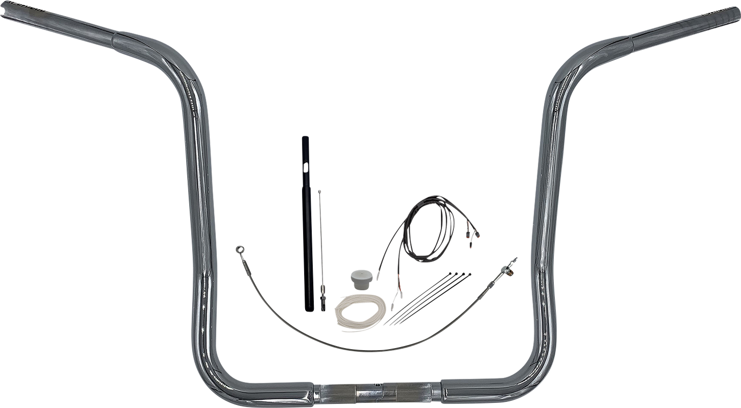 FAT BAGGERS INC. 1-1/4" EZ Install Round Top Handlebar Kit - 16" - Chrome 919416