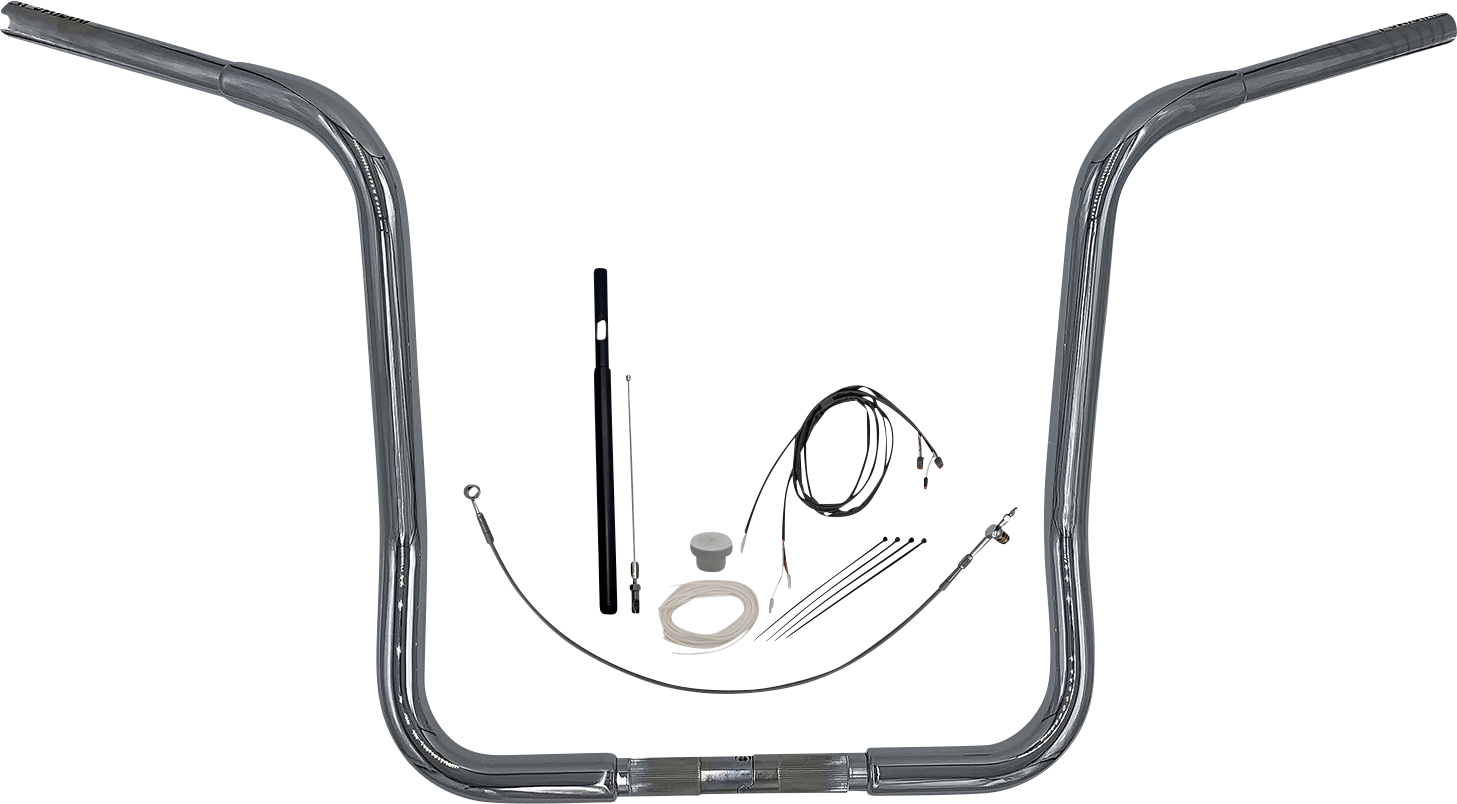 FAT BAGGERS INC. 1-1/4" EZ Install Round Top Handlebar Kit - 16" - Chrome 919416