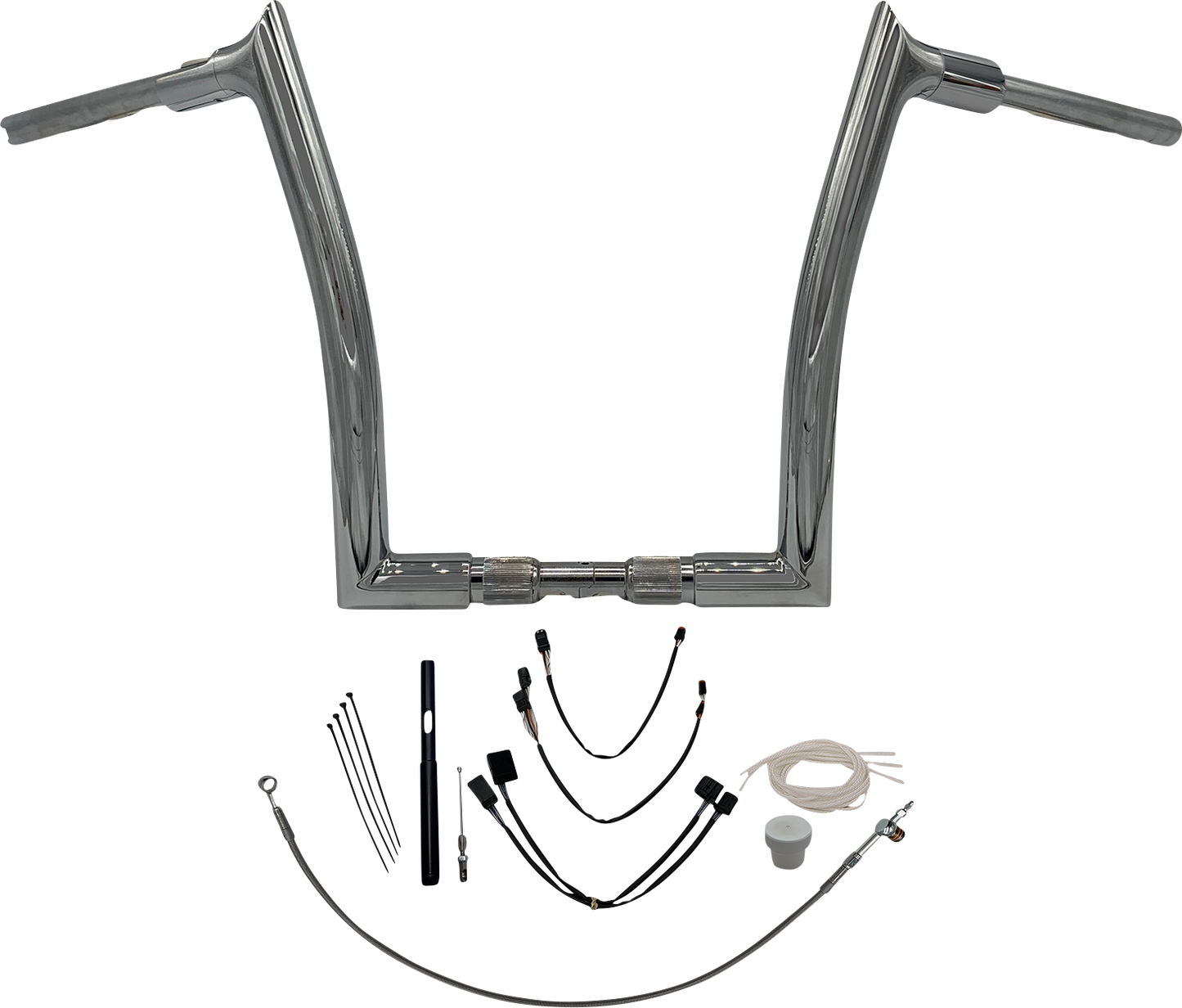 FAT BAGGERS INC. 1-1/2" EZ Install Pointed Top Handlebar Kit - 14" - Chrome 819614