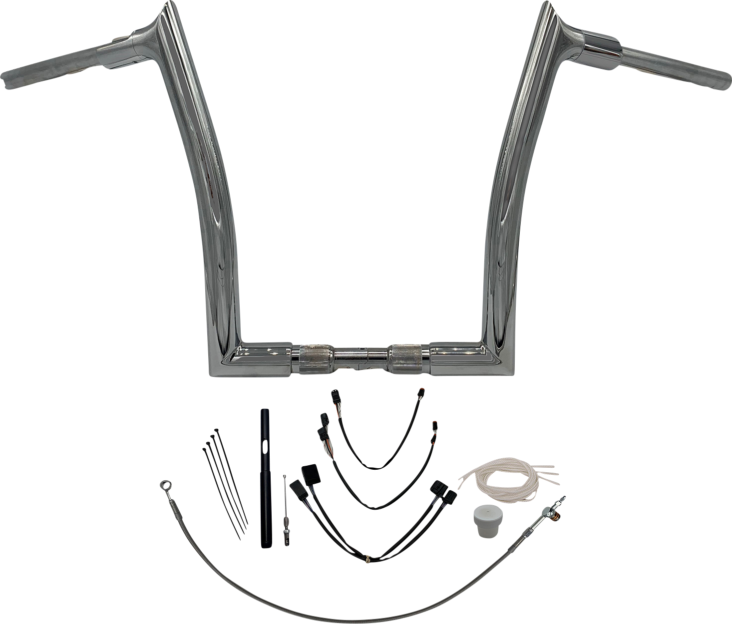 FAT BAGGERS INC. 1-1/2" EZ Install Pointed Top Handlebar Kit - 14" - Chrome 819614