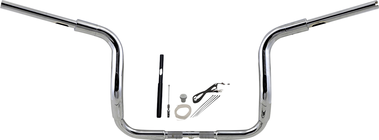 FAT BAGGERS INC. 1-1/2" EZ Install Rounded Top Handlebar Kit - 12" - Chrome 819412