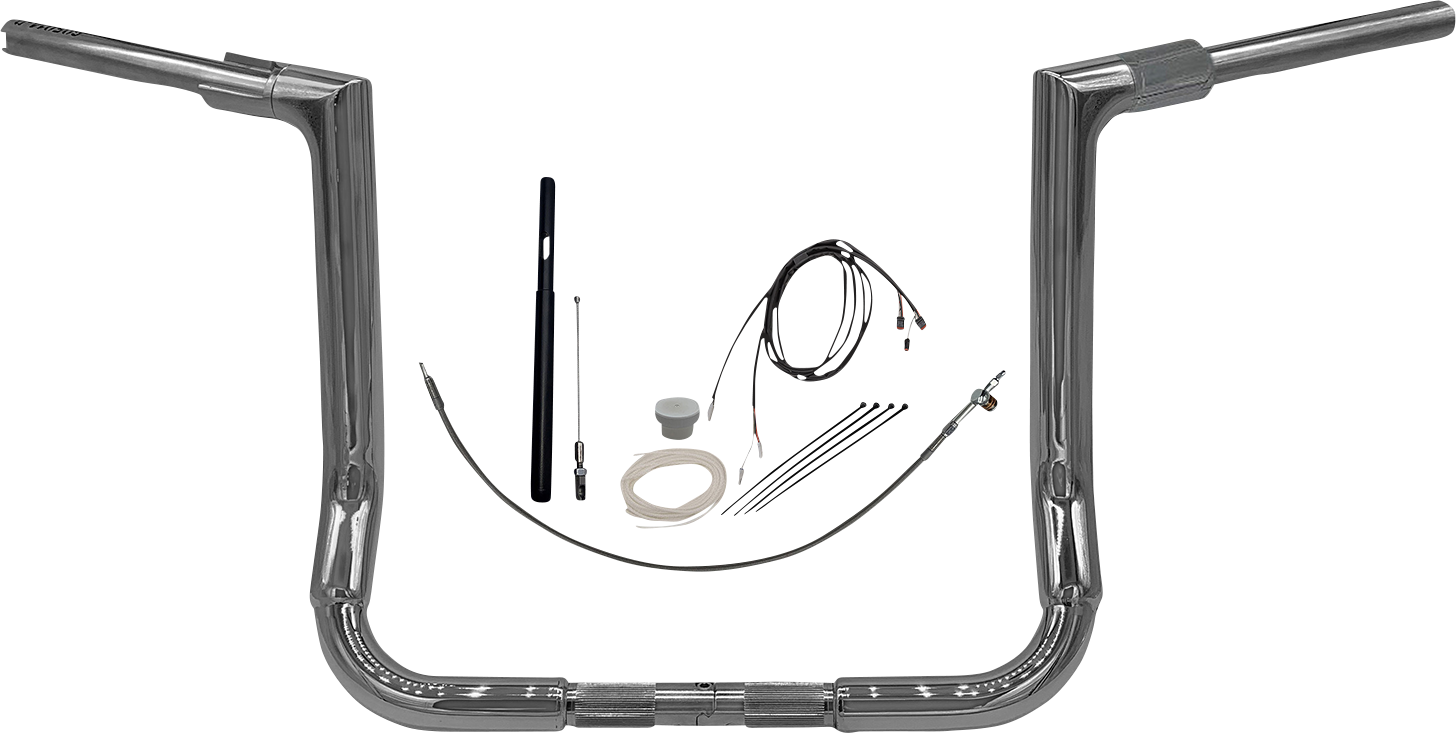 FAT BAGGERS INC. 1-1/2" EZ Install Flat Top Handlebar Kit - 14" - Chrome 619014