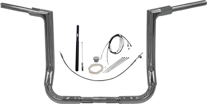 FAT BAGGERS INC. 1-1/2" EZ Install Flat Top Handlebar Kit - 14" - Chrome 619014