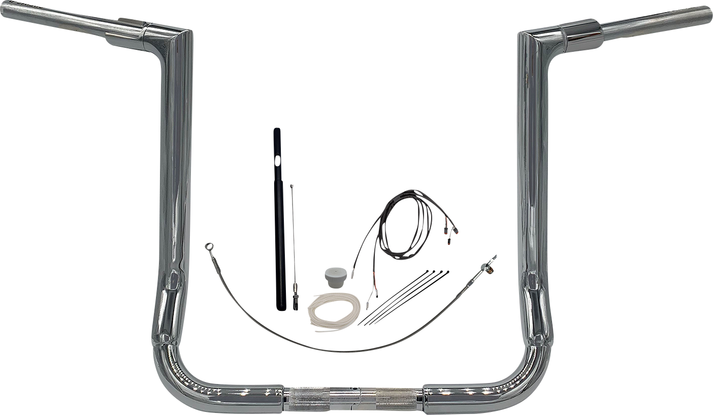 FAT BAGGERS INC. 1-1/2" EZ Install Flat Top Handlebar Kit - 16" - Chrome 619016