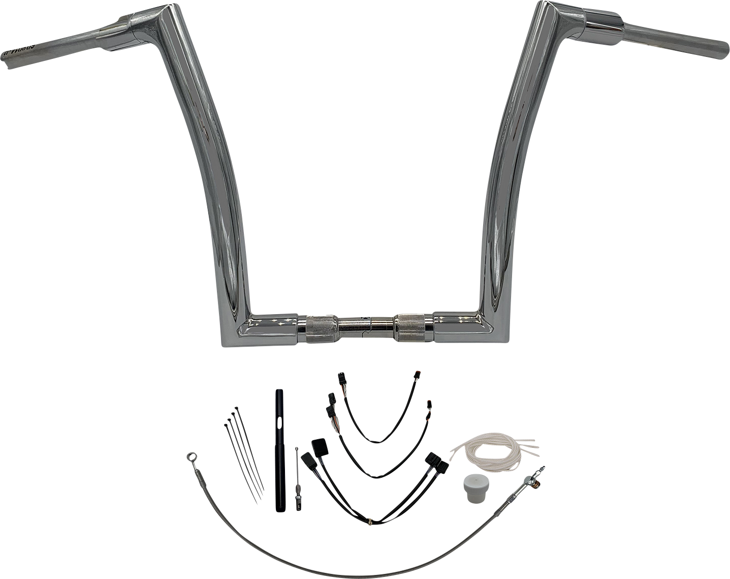 FAT BAGGERS INC. 1-1/2" EZ Install Flat Top Handlebar Kit - 14" - Chrome 619614