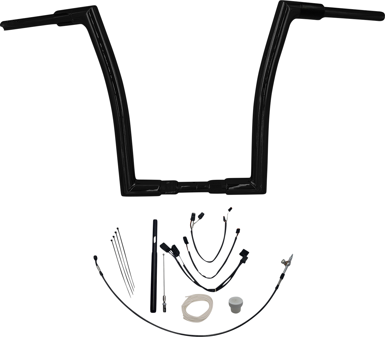 FAT BAGGERS INC. 1-1/2" EZ Install Flat Top Handlebar Kit - 16" - Black 619616-B