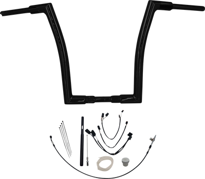 FAT BAGGERS INC. 1-1/2" EZ Install Flat Top Handlebar Kit - 16" - Black 619616-B