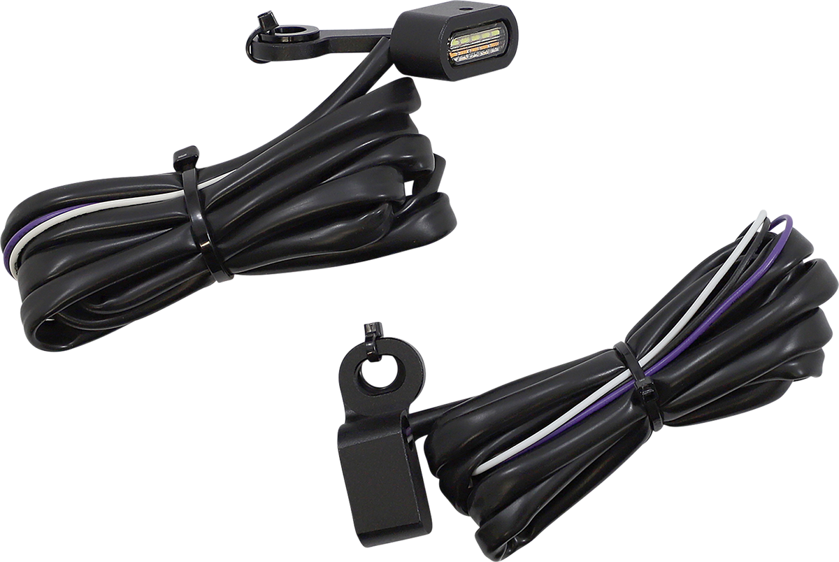 DRAG SPECIALTIES Marker Lights - White/Amber - Black L22-0231DMBE