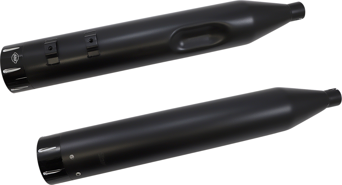 S&S CYCLE El Dorado Dual Exhaust System - Black - Machined Black Tracer 550-0680B