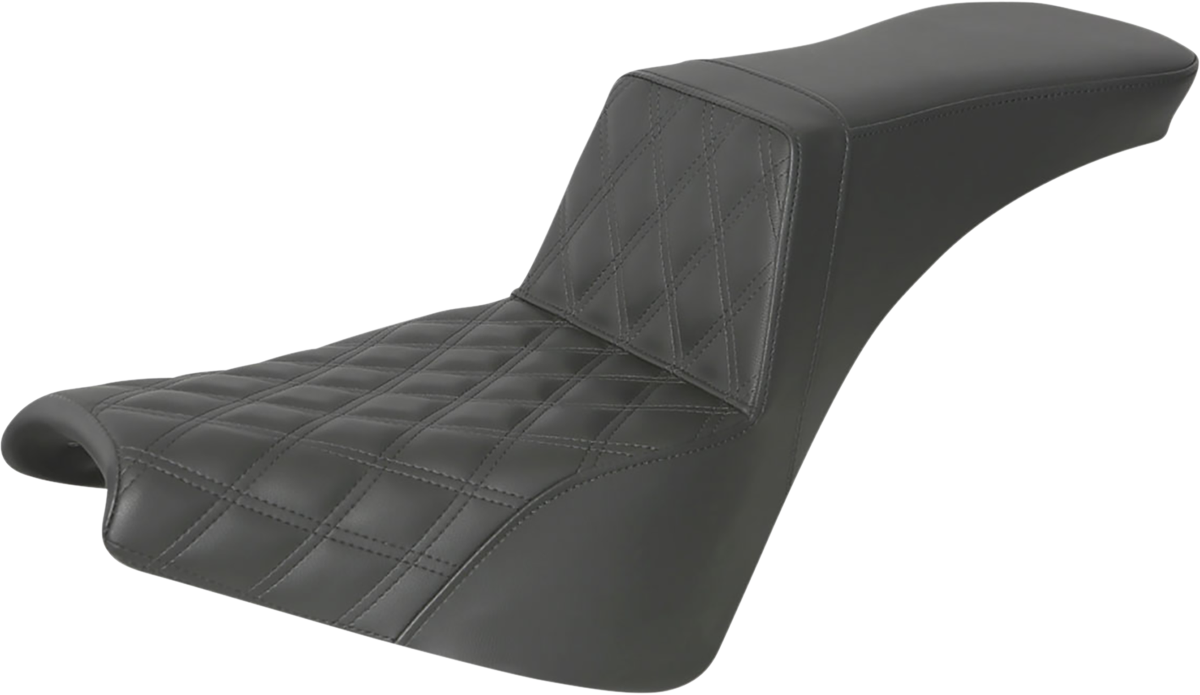 SADDLEMEN Step-Up Seat - Front Lattice Stitch - Black 818-30-192