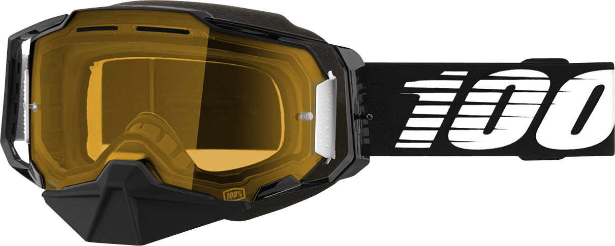 100% Armega Snow Goggle - Black - Yellow Lens 50007-00001