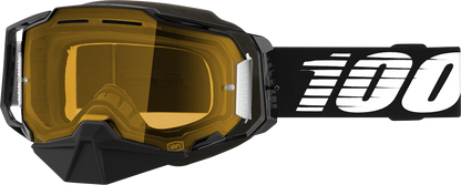100% Armega Snow Goggle - Black - Yellow Lens 50007-00001
