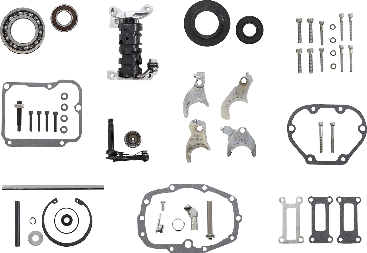 BAKER DRIVETRAIN Gear Set - Overdrive/6-Speed - Polished - '02-'06 Touring OD6-404P2-02