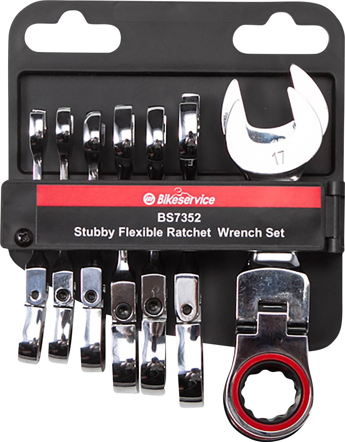 BIKESERVICE Wrenches - Stubby/Combination - Flex Head/Ratchet - Set 8 BS7352