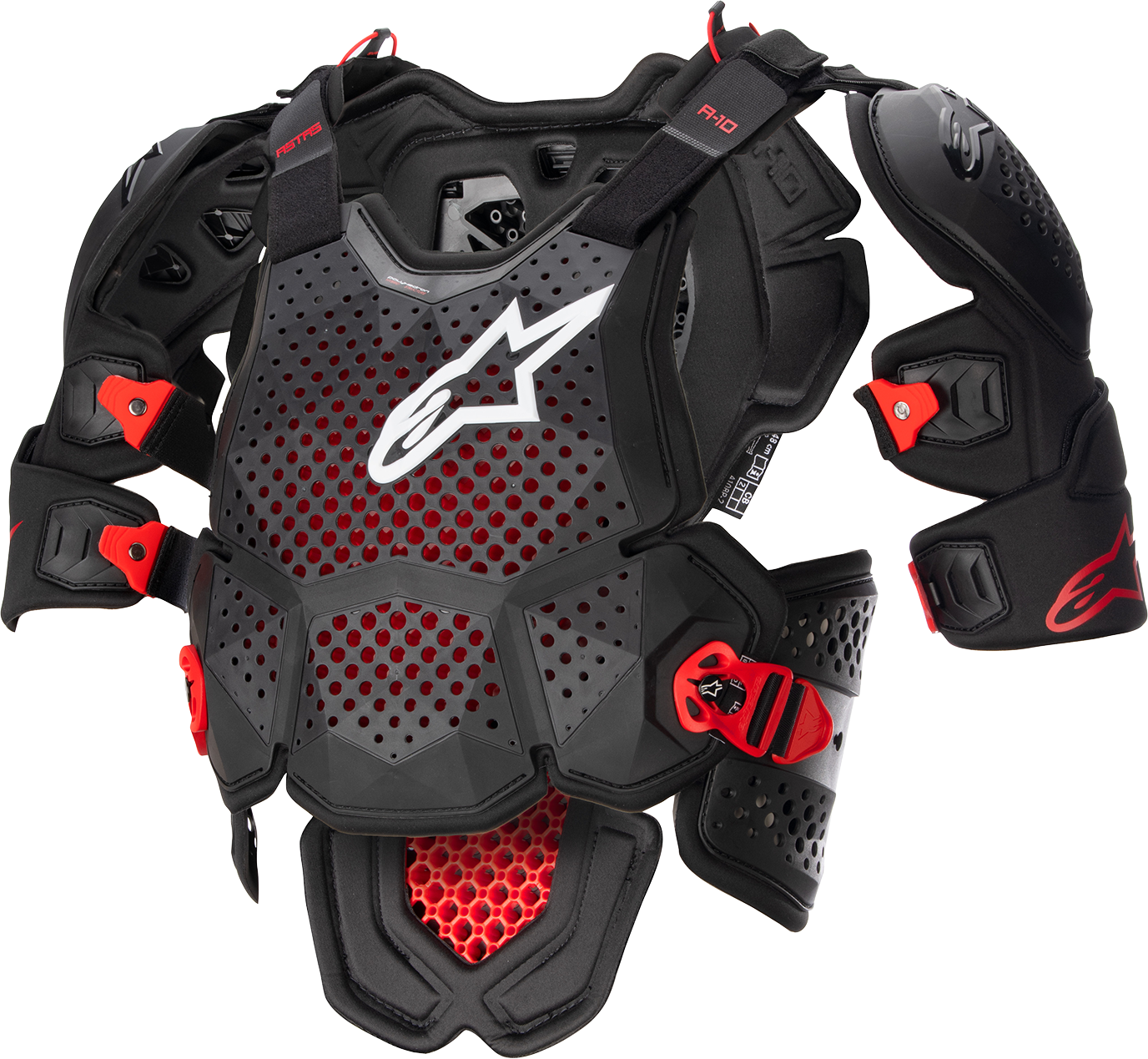 ALPINESTARS A-10 v2 Full Roost Guard - Black/Red - XS/S 6700523-1431-XS