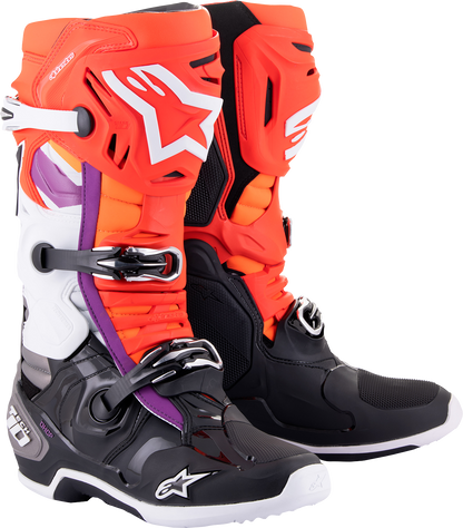 ALPINESTARS Tech 10 Boots - Black/Red/Orange/White - US 9 / EU 43 2010020-1332-9