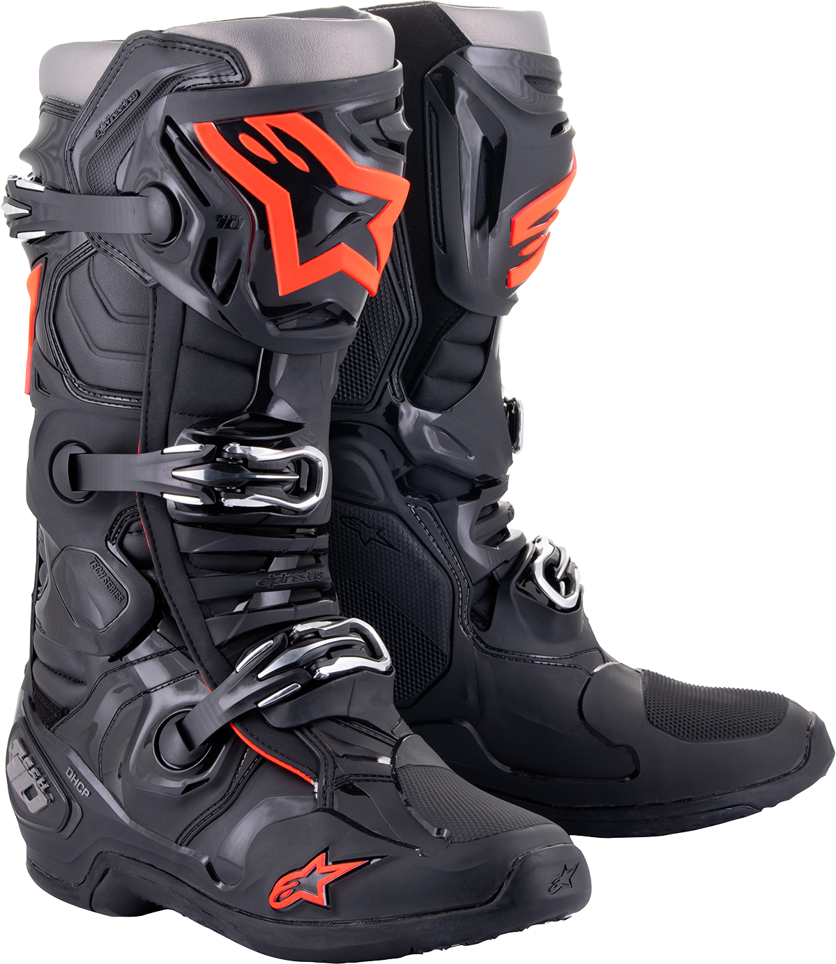 ALPINESTARS Tech 10 Boots - Black/Red Fluorescent - US 7 / EU 40.5 2010020-1030-7