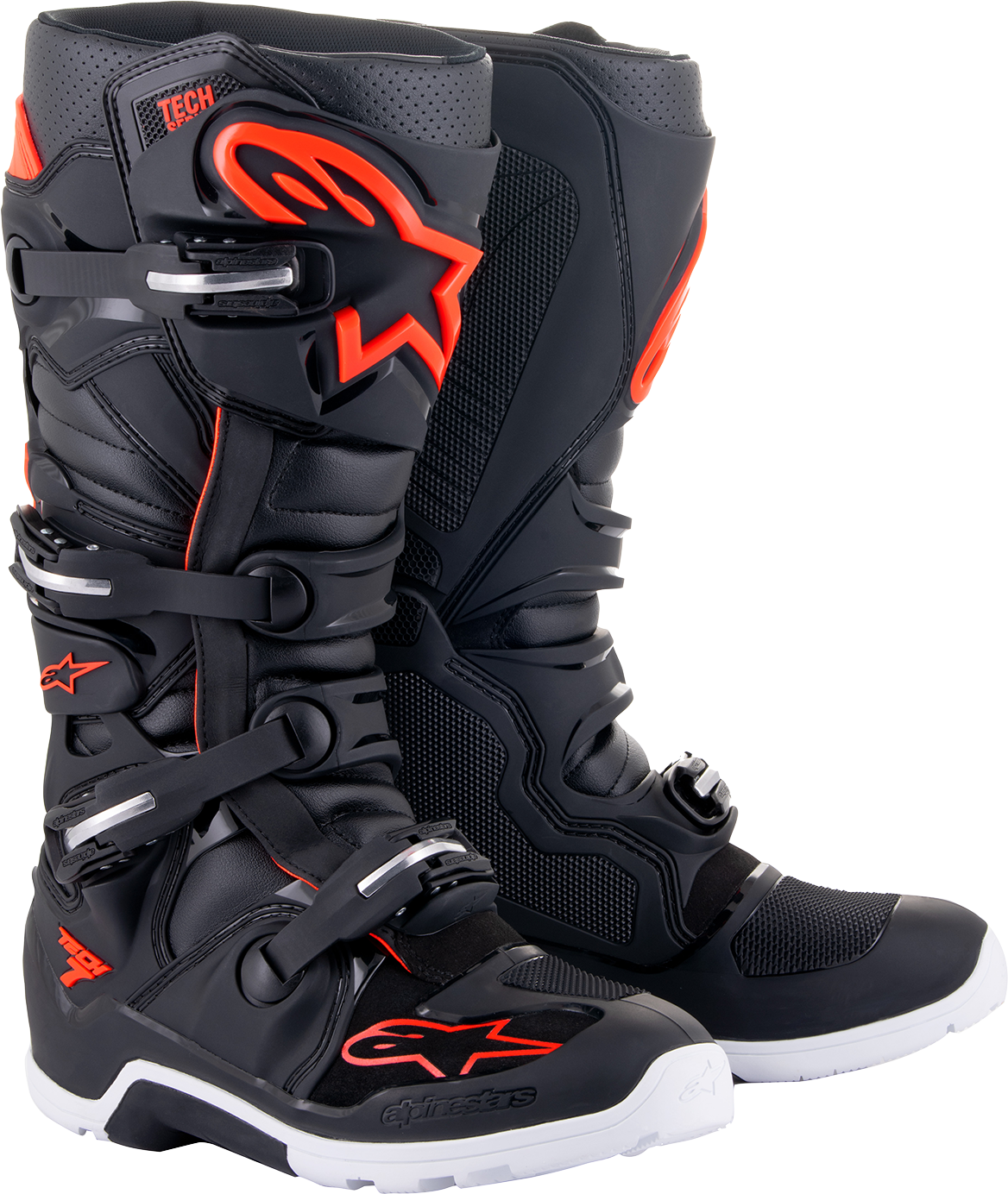 ALPINESTARS Tech 7 Enduro Boots - Black/Red Fluorescent - US 12 / EU 47 2012114-1030-12