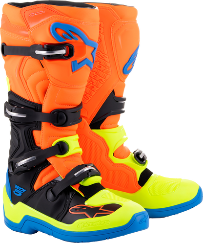 ALPINESTARS Tech 5 Boots - Orange Fluorescent/Blue/Yellow Fluorescent - US 8 / EU 42 2015015-4755-8