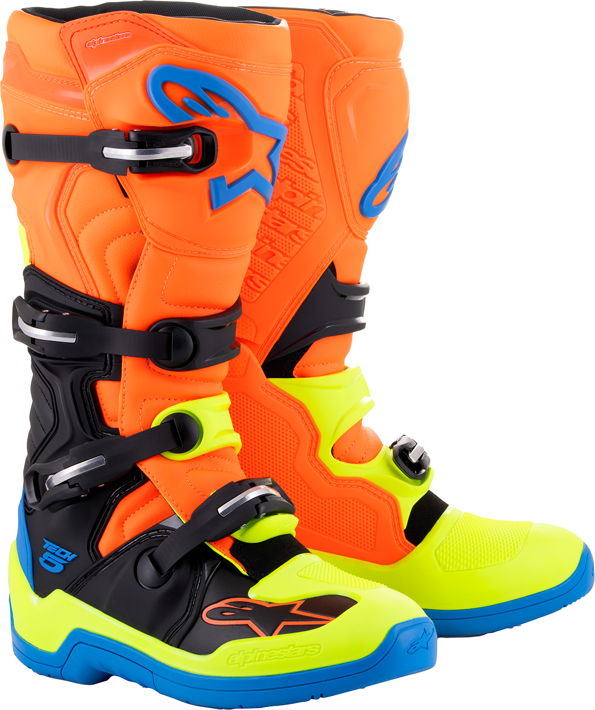 ALPINESTARS Tech 5 Boots - Orange Fluorescent/Blue/Yellow Fluorescent - US 14 / EU 49.5 2015015-4755-14
