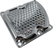 COVINGTONS Transmission Top Cover - Diamondback - Chrome - M8 Touring C3073-C