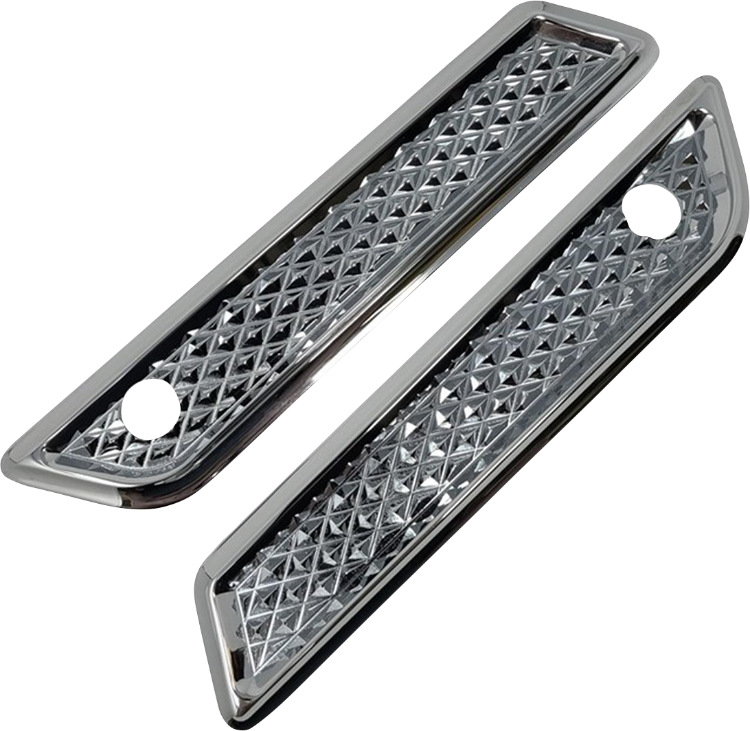 COVINGTONS Saddlebag Hinge Cover - Diamondback - Chrome C3010-C