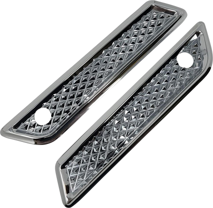 COVINGTONS Saddlebag Hinge Cover - Diamondback - Chrome C3010-C