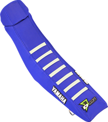 D'COR VISUALS Seat Cover - 17 Star - Blue w/ White Ribs - YZ '22-'26 30-50-144