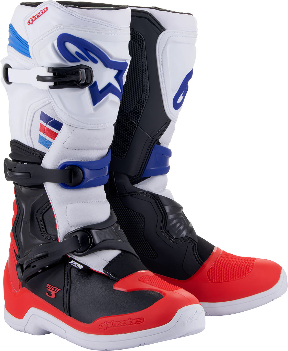 ALPINESTARS Tech 3 Boots - White/Red/Black - US 9 / EU 43 2013018-2307-9