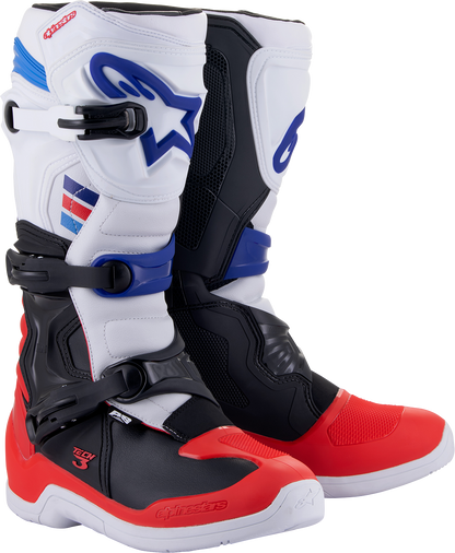 ALPINESTARS Tech 3 Boots - White/Red/Black - US 10 / EU 44.5 2013018-2307-10