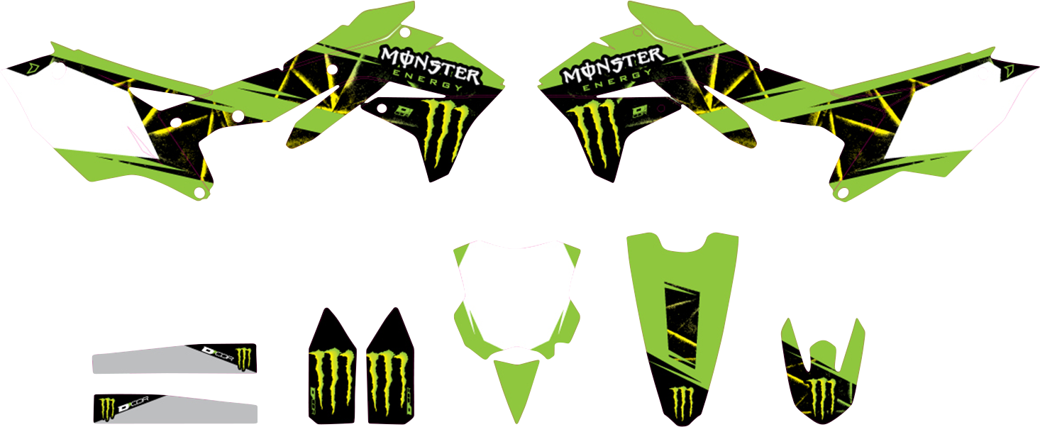 D'COR VISUALS Graphic Kit - Monster Energy Slash - KXF 450 20-20-135