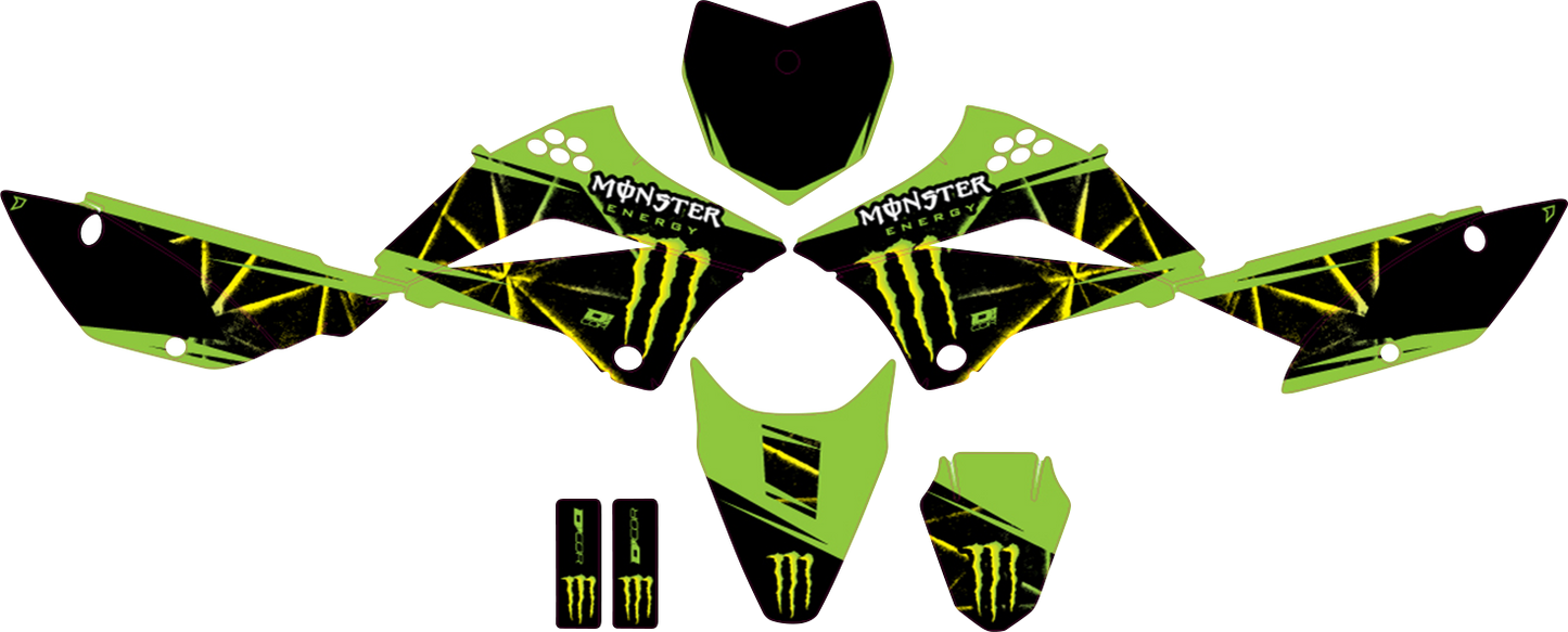 D'COR VISUALS Graphic Kit - Monster Energy Slash - Kawasaki - KLX 110 20-20-130