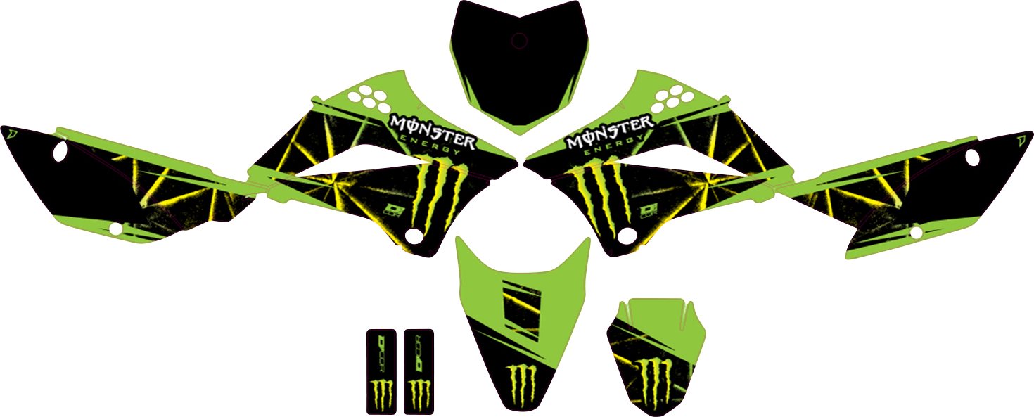 D'COR VISUALS Graphic Kit - Monster Energy Slash - Kawasaki - KLX 110 20-20-130
