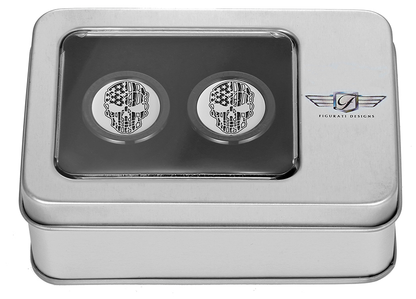 FIGURATI DESIGNS Docking Covers - American Flag Skull - Contrast Cut - Black FD27-DC-2730-BK