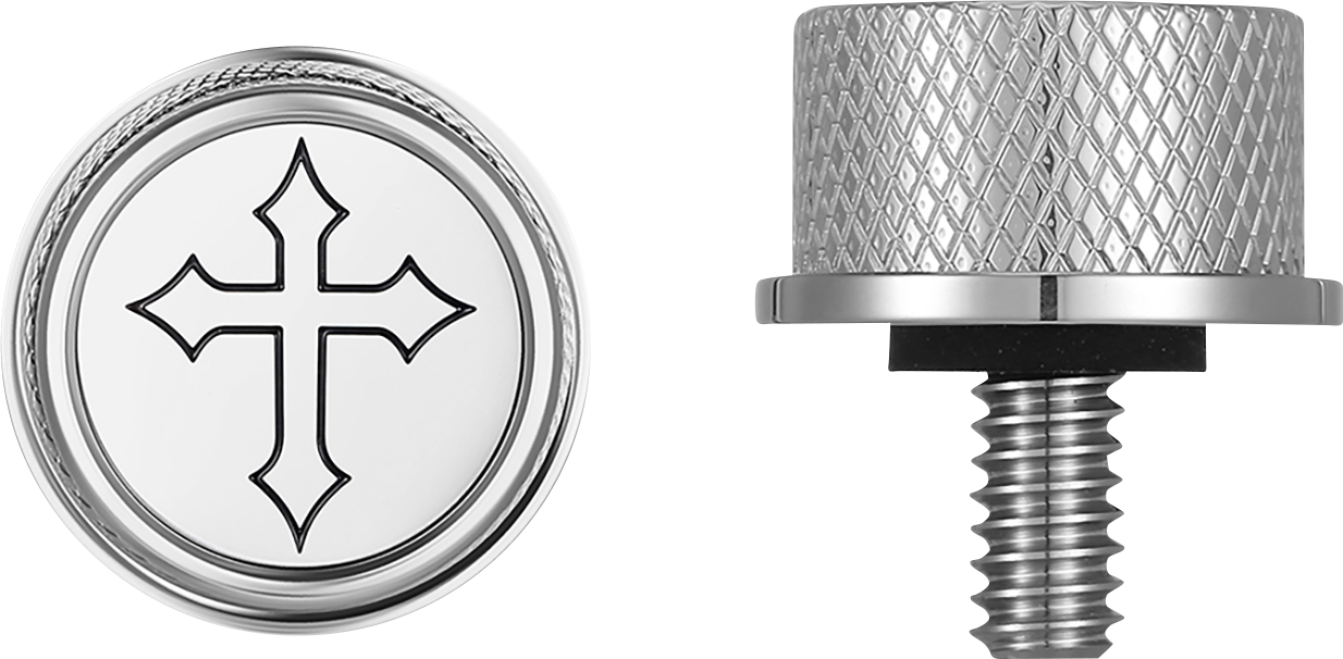 FIGURATI DESIGNS Seat Mounting Knob - Stainless Steel - Cross FD41-SEAT KN-SS
