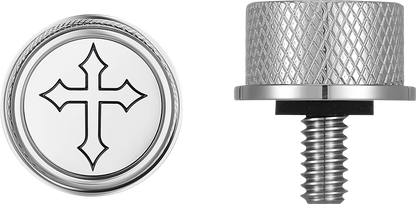 FIGURATI DESIGNS Seat Mounting Knob - Stainless Steel - Cross FD41-SEAT KN-SS