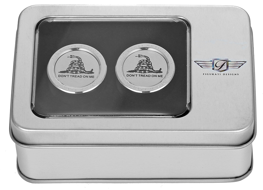 FIGURATI DESIGNS Docking Covers - Don't Tread On Me - Silver FD40-DC-2730-SS